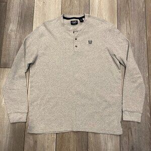 Men's Chaps Gray LS Henley - Large
